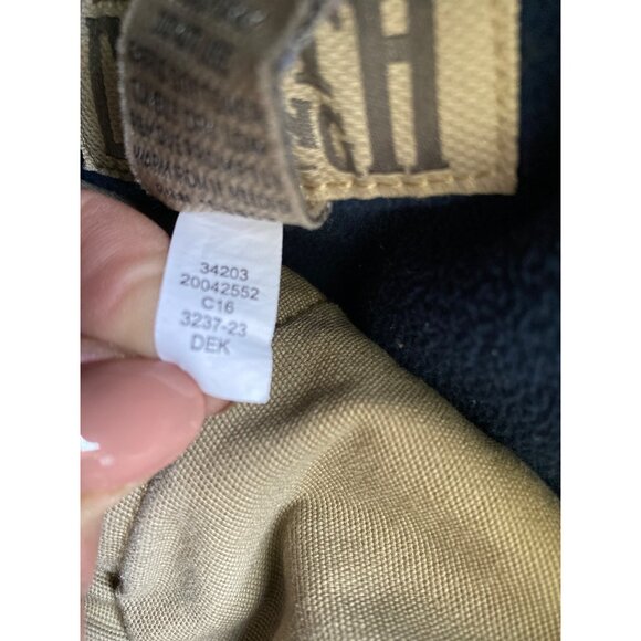 Duluth Trading Co. Men's Khaki Canvas Fleece-Lined Work Pants #34203 Size 38 - Picture 6 of 6